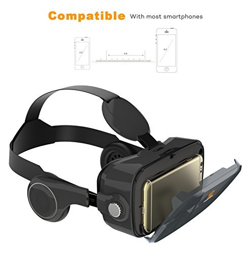 Pasonomi VR XMAS - Virtual Reality Headset with Stereo Headphone Speaker for iPhone, Samsung, Google and all Android Smartphones