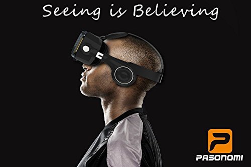 Pasonomi VR XMAS - Virtual Reality Headset with Stereo Headphone Speaker for iPhone, Samsung, Google and all Android Smartphones