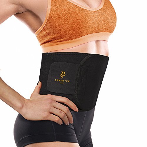 Perfotek Waist Trimmer Belt, Weight Loss Wrap, Stomach Fat Burner, Low Back and Lumbar Support with Sauna Suit Effect, Best Abdominal Trainer