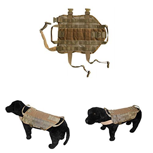 Pettom Tactical Dog Training Molle Vest Suits Harness with Detachable Pouches