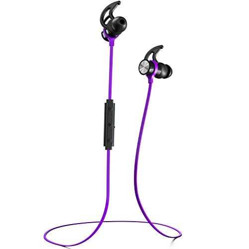 Phaiser BHS-730 Bluetooth Headphones Runner Headset Sport Earphones with Mic and Lifetime Sweatproof Guarantee - Wireless Earbuds for Running, Heliotrope