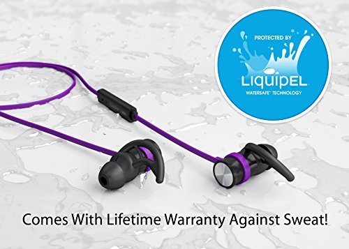 Phaiser BHS-730 Bluetooth Headphones Runner Headset Sport Earphones with Mic and Lifetime Sweatproof Guarantee - Wireless Earbuds for Running, Heliotrope