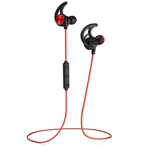 Phaiser BHS-750 Bluetooth Headphones Headset Sport Earphones with Mic and Lifetime Sweatproof Guarantee - Wireless Earbuds for Running, Redheat