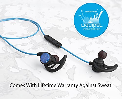 Phaiser BHS-750 Bluetooth Headphones Runner Headset Sport Earphones with Mic and Lifetime Sweatproof Guarantee - Wireless Earbuds for Running, Oceanblue