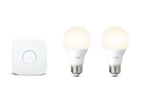 Philips Hue White A19 60W Equivalent Starter Kit (Compatible with Amazon Alexa, Apple HomeKit, and Google Assistant)