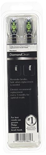 Philips Sonicare DiamondClean replacement toothbrush heads, HX6062/94, Black 2...