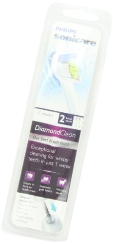 Philips Sonicare DiamondClean replacement toothbrush heads, HX6072/66, White...