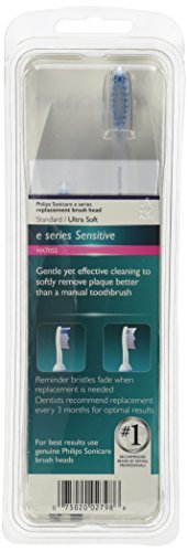 Philips Sonicare E-Series replacement toothbrush heads for sensitive teeth , HX7052/64, 2-pack