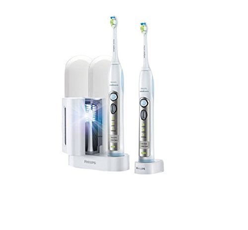 Philips Sonicare FlexCare White Premium Whitening Edition 2 Pack Bundle (2 FlexCare Whitening Edition Handles, 2 DiamondClean Brush Heads, 1 UV Sanitizer and Charger, 1 Compact Travel Charger,...