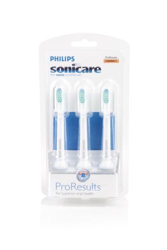 Philips Sonicare HX6023/90 ProResults Compact Brush Heads, 3-Pack 