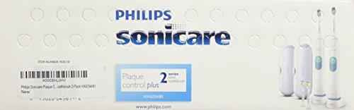 Philips Sonicare Plaque Control Plus Rechargeable Toothbrush HX6254/81 Twin Pack (2 Rechargeable Toothbrushes, 4 Brush Heads, 2 travel cases, and 2 Chargers) 