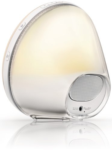 Philips Wake-Up Light with Colored Sunrise Simulation alarm clock & sunset fading night light, White HF3520 