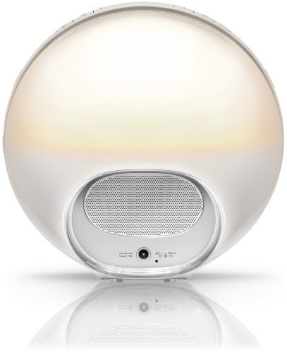 Philips Wake-Up Light with Colored Sunrise Simulation alarm clock & sunset fading night light, White HF3520 