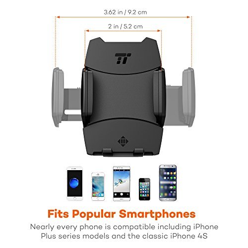Phone Holder for Car, TaoTronics Car Phone Mount, Car Mount, Car Phone Holder with One-button Release (Flat Suction Cup, Improved Usability, for iPhone, Galaxy, Nexus, and Other Popular Smartphones)