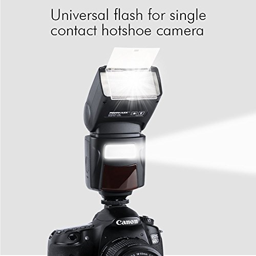Photoolex M500 Flash Speedlite for Canon Nikon Sony Panasonic Olympus Fujifilm Pentax Sigma Minolta Leica and Other SLR Digital SLR Film SLR Cameras and Digital Cameras with single-contact Hot Shoe