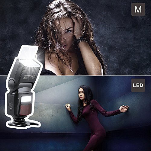 Photoolex M500 Flash Speedlite for Canon Nikon Sony Panasonic Olympus Fujifilm Pentax Sigma Minolta Leica and Other SLR Digital SLR Film SLR Cameras and Digital Cameras with single-contact Hot Shoe