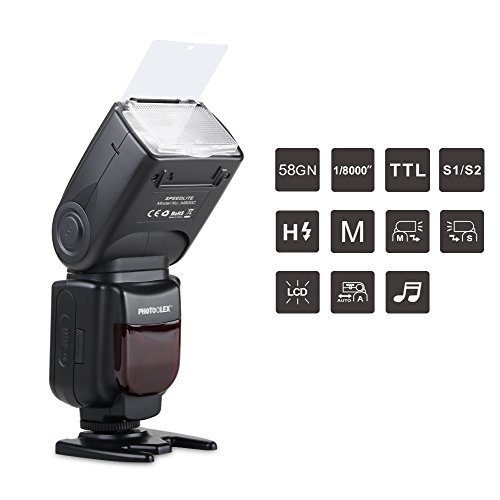 Photoolex M800C Powerful Flash Speedlite 580EX II TTL 1/8000s Canon Flash for Canon 1Ds Mark III, 1Ds Mark II, 1D Mark IV, 1D Mark III EOS 700D 650D and Other Canon Digital DSLR Cameras