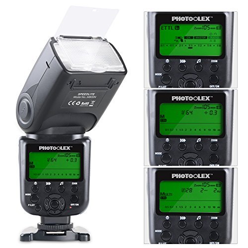 Photoolex M800N 1/8000s Flash Speedlite i-TTL / TTL Speedlight for Nikon D7200 D7100 D7000 D5200 D5100 D5000 D3000 D3100 D3200 D3300 D300 D300S D700 D600 D500 and Other Nikon DSLR Cameras