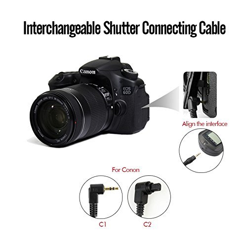 Photoolex T720C 2.4G Wireless Shutter Wireless Remote Control LCD Timer Remote Control Shutter Release for Canon EOS 1V/3/1D/1Ds/1DS Mark II/1Ds Mark III/1D Mark II/1Ds 10D/20D/30D/40D/50D/5D etc