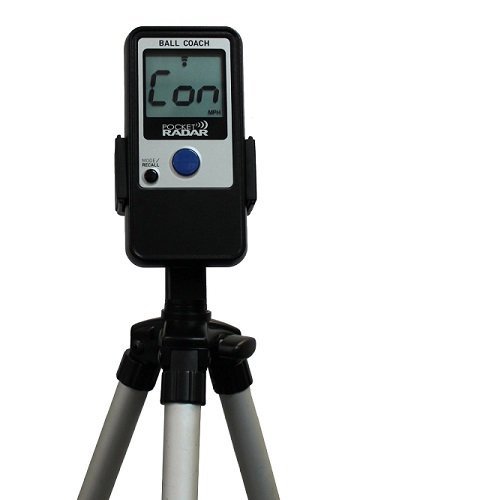 Pocket Radar Ball Coach/ Pro-Level Speed Training Tool and Radar Gun + Focus Full Sized 59" Photo & Video Tripod + Square Jellyfish Pocket-Sized Spring Tripod Mount for Smartphones 2-1/4 - 3-5/8" Wide