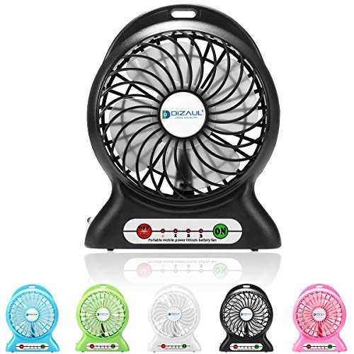 Portable Fan, Dizaul mini usb rechargeable fan with 2600mAh Power Bank and Flash light,for Traveling,Fishing,Camping,Hiking,Backpacking,BBQ,Baby Stroller,Picnic,Biking,Boating (Black)