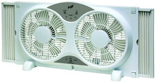 Portable Twin 9\" Reversible Window Fan with Remote Control
