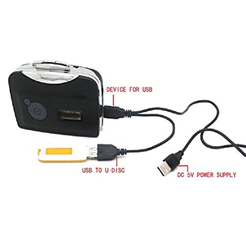 Portable USB Cassette to MP3 Converter Capture directly to USB Flash Disc without PC