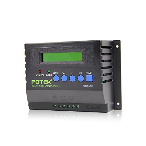 Potek 30A Charge Controller for Solar Panels with LCD display