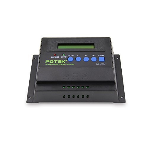 Potek 30A Charge Controller for Solar Panels with LCD display