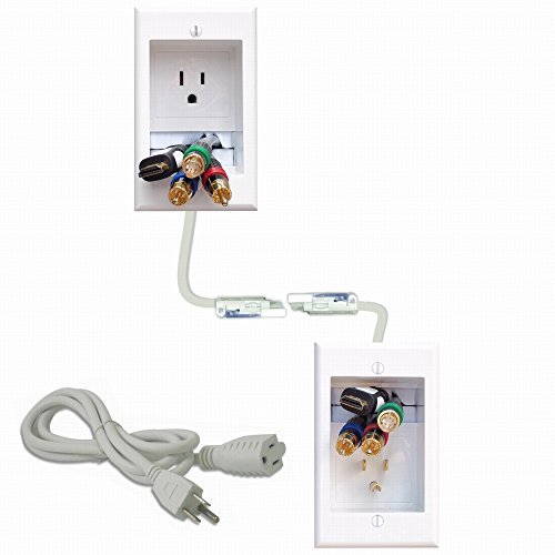 PowerBridge ONE-CK Recessed In-Wall Cable Management System with PowerConnect for Wall-Mounted Flat Screen LED, LCD, and Plasma TV’s