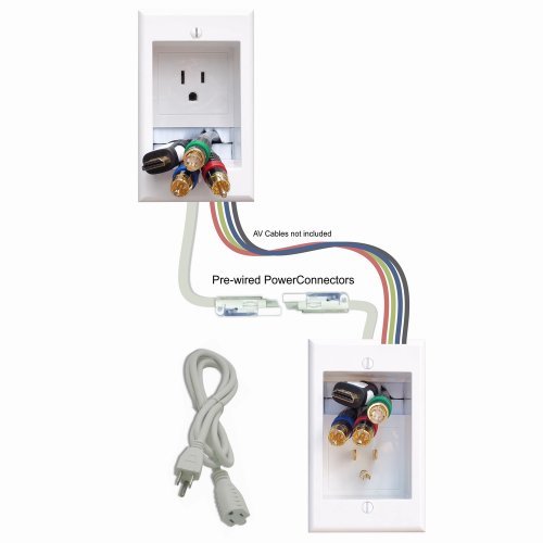 PowerBridge ONE-CK Recessed In-Wall Cable Management System with PowerConnect for Wall-Mounted Flat Screen LED, LCD, and Plasma TV’s