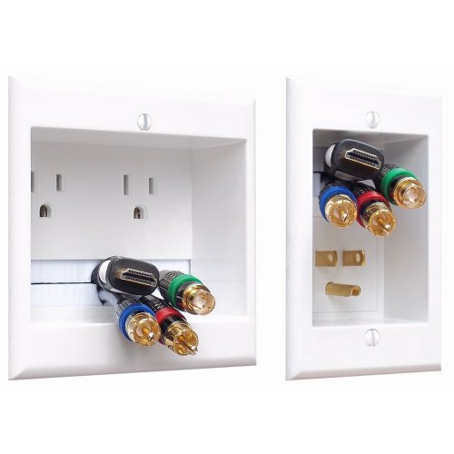 PowerBridge TWO-CK Dual Outlet Recessed In-Wall Cable Management System with PowerConnect for Wall-Mounted Flat Screen LED, LCD, and Plasma TV’s