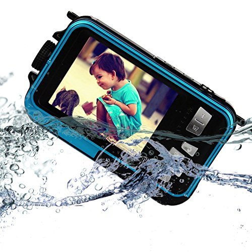 PowerLead Double Screens Waterproof Digital Camera 2.7-Inch Front LCD with 2.7-Inch Camera Easy Self Shot Camera