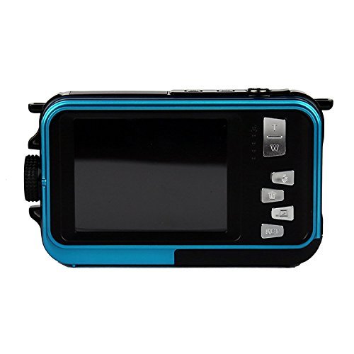 PowerLead Double Screens Waterproof Digital Camera 2.7-Inch Front LCD with 2.7-Inch Camera Easy Self Shot Camera