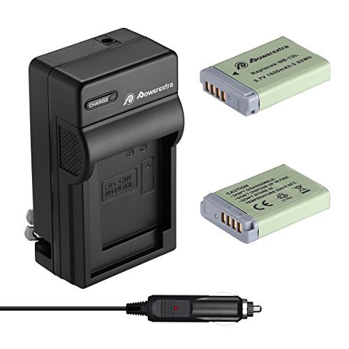 Powerextra 2 Pack Replacement Canon NB-13L Battery With Travel Charger for Canon PowerShot G5 X, G7 X, G7 X Mark II, G9 X, G9 X Mark II, SX620 HS, SX720 HS, SX730 HS Digital Camera