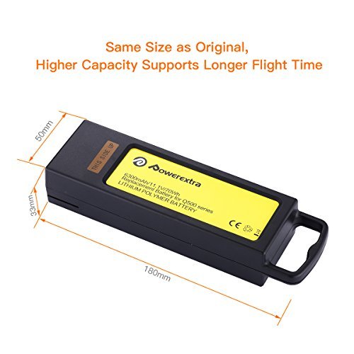 Powerextra Upgrade 11.1V 6300mAh LIPO Battery Pack for Yuneec Typhoon Q500, Q500+, Typhoon 4K, Typhoon G RC Quadcopter and Q500 Gopro Multicopter Drone