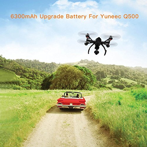 Powerextra Upgrade 11.1V 6300mAh LIPO Battery Pack for Yuneec Typhoon Q500, Q500+, Typhoon 4K, Typhoon G RC Quadcopter and Q500 Gopro Multicopter Drone