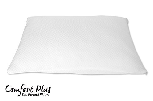 Premium Shredded Memory Foam Pillow by Comfort Plus | | Designed Breathable & Cool | Hypoallergenic Machine Washable Bamboo Protective Case | Helps Reduce & Alleviate Neck Pain | Full Warranty (King)