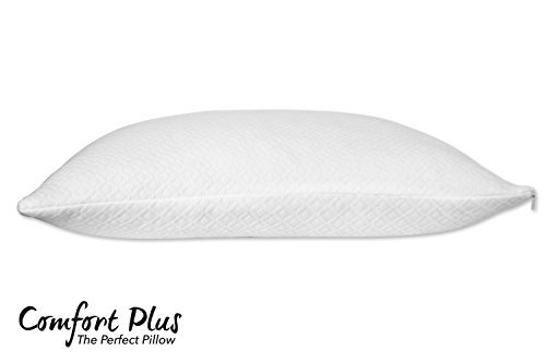 Premium Shredded Memory Foam Pillow by Comfort Plus | | Designed Breathable & Cool | Hypoallergenic Machine Washable Bamboo Protective Case | Helps Reduce & Alleviate Neck Pain | Full Warranty (King)