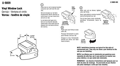 Prime-Line Products U 9809 Sliding Window Lock, 1/2 in., Diecast Construction, White, FOR VINYL WINDOWS (Pack of 2)