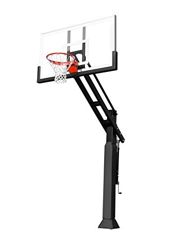 Pro Dunk Gold: Best-Selling Driveway Basketball Goal Hoop with a High-Performance 60 Inch Glass Backboard That Can Be Effortlessly Adjusted Down To an Industry Low 5 Feet