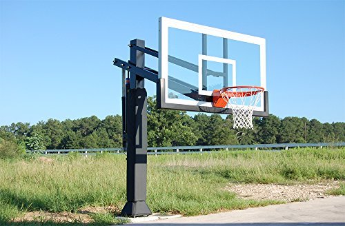 Pro Dunk Gold: Best-Selling Driveway Basketball Goal Hoop with a High-Performance 60 Inch Glass Backboard That Can Be Effortlessly Adjusted Down To an Industry Low 5 Feet