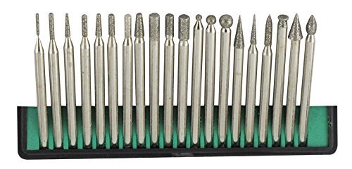 Pro-Quality 20-Piece Diamond Bur Set for Rotary Tool - Glass, Stone, Ceramic