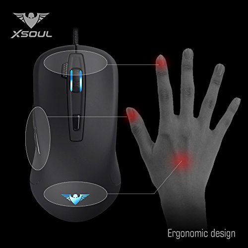 Professional Gaming Mouse 4000DPI 7 Buttons Customized High Precision Optical RGB Lighting Mice for Pro Gamer XSOUL COMBAT XM6