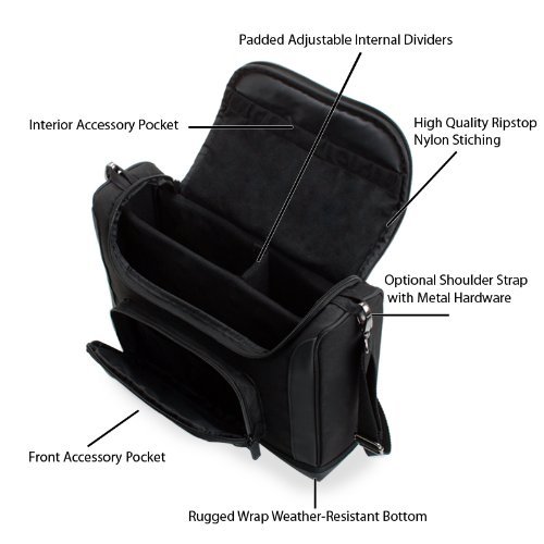 Projector Travel Carrying Case with Customizable Dividers and Accessory Pockets by USA Gear -Works With BenQ , Epson , DBPOWER , Crenova , Optoma , ViewSonic and More Small Travel Projectors