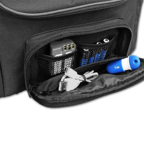 Projector Travel Carrying Case with Customizable Dividers and Accessory Pockets by USA Gear -Works With BenQ , Epson , DBPOWER , Crenova , Optoma , ViewSonic and More Small Travel Projectors