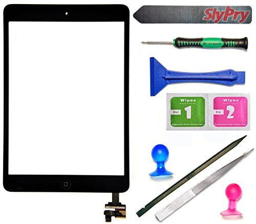 Prokit Adhesive® Black iPad Mini Touch Screen Digitizer Complete Assembly with IC Chip | Home Button replacement with SlyPry tool kit Ships from CA USA