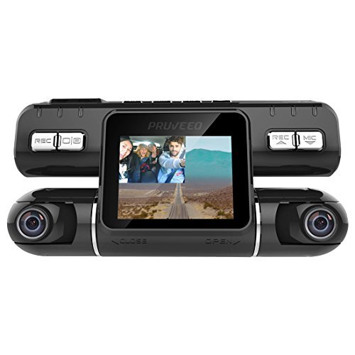 Pruveeo MX2 Dash Cam Front and Rear Dual Camera for Cars, 240 Degree Wide Angle Driving Recorder DVR