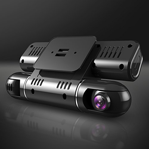 Pruveeo MX2 Dash Cam Front and Rear Dual Camera for Cars, 240 Degree Wide Angle Driving Recorder DVR