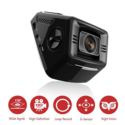 Pruveeo P3 2.4-Inch LCD FHD 1080P Dash Cam, 170 Degree Wide Angle Camera for Cars Driving Recorder DVR